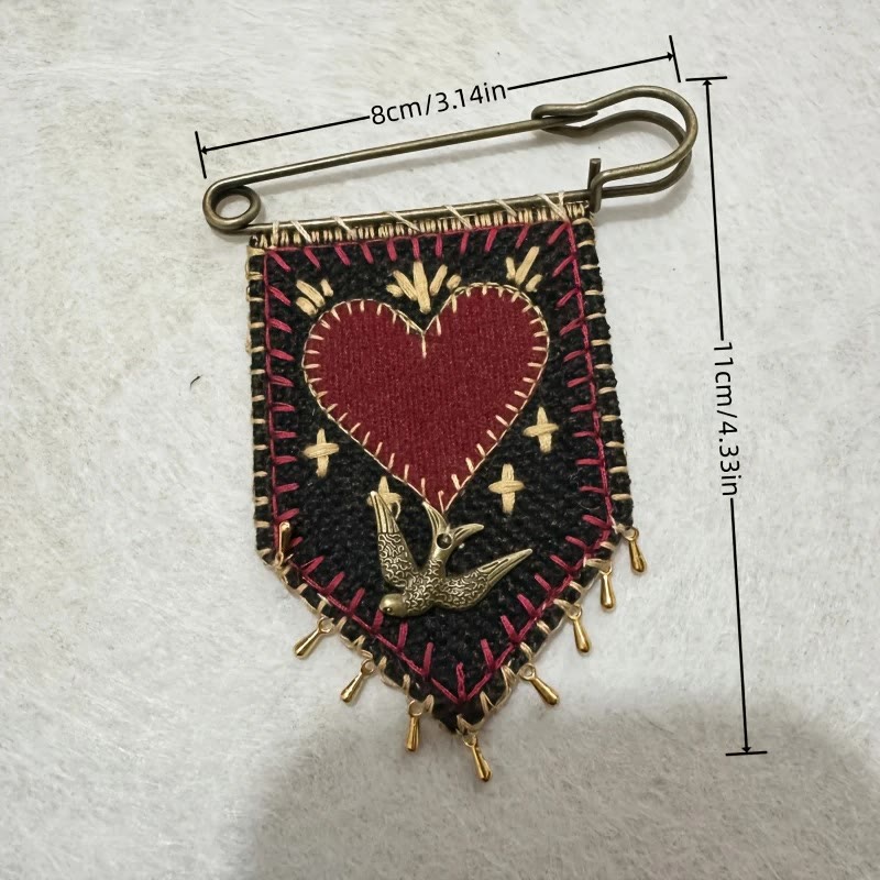 Christianartworkshop Hand-Embroidered Hope Protection Pocket Brooch