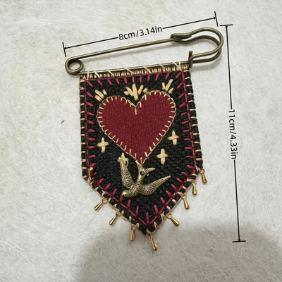 Christianartworkshop Hand-Embroidered Hope Protection Pocket Brooch