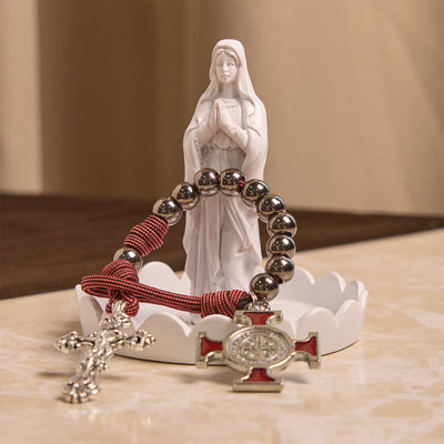 FREE Today: All-Place Portable Paracord Pocket Rosary with Crucifix & St. Benedict: Faith for Every Spot