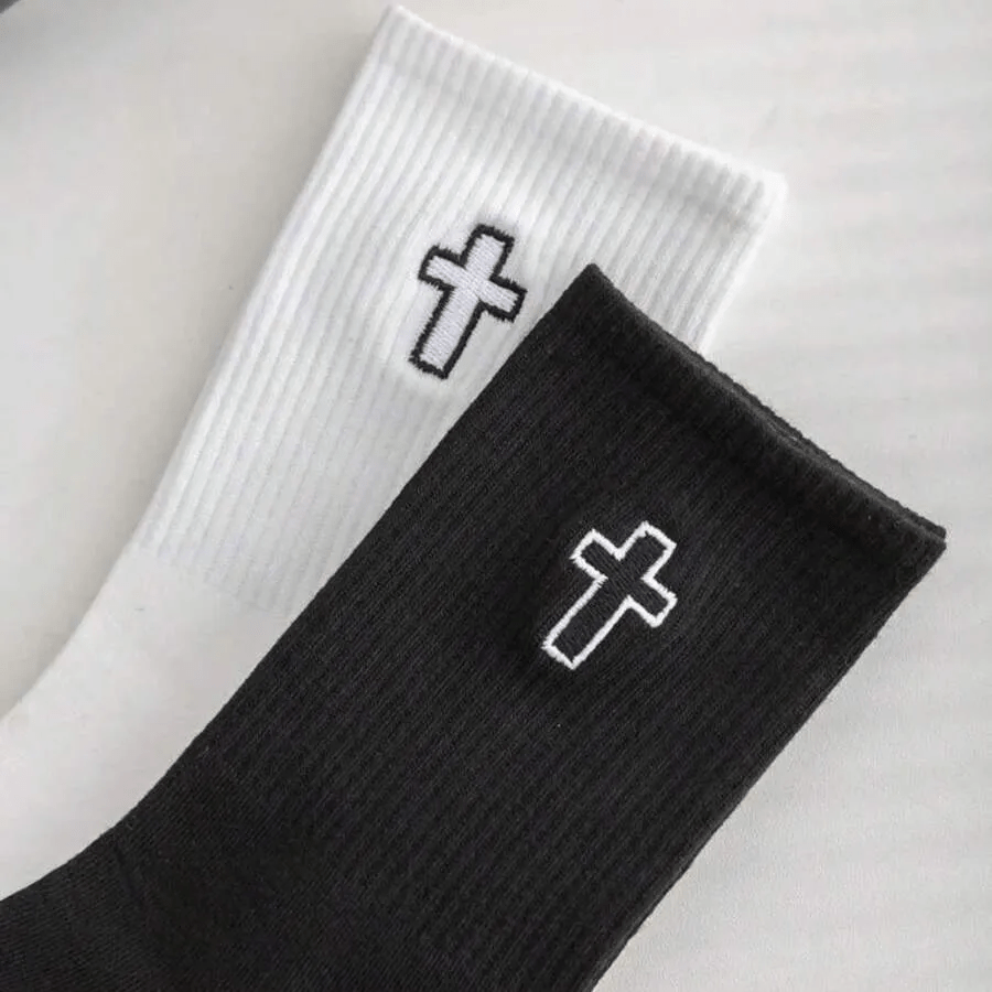 Christianartworkshop Sacred Cross Socks: Walk with Spiritual Grace