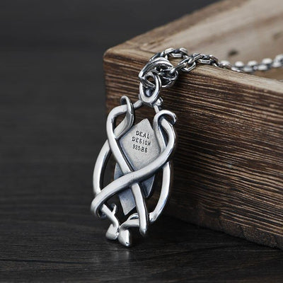 Christianartworkshop 925 Sterling Silver Armor Cross Pendant with Golden Core Sacred Crest Necklace: Shield of Grace