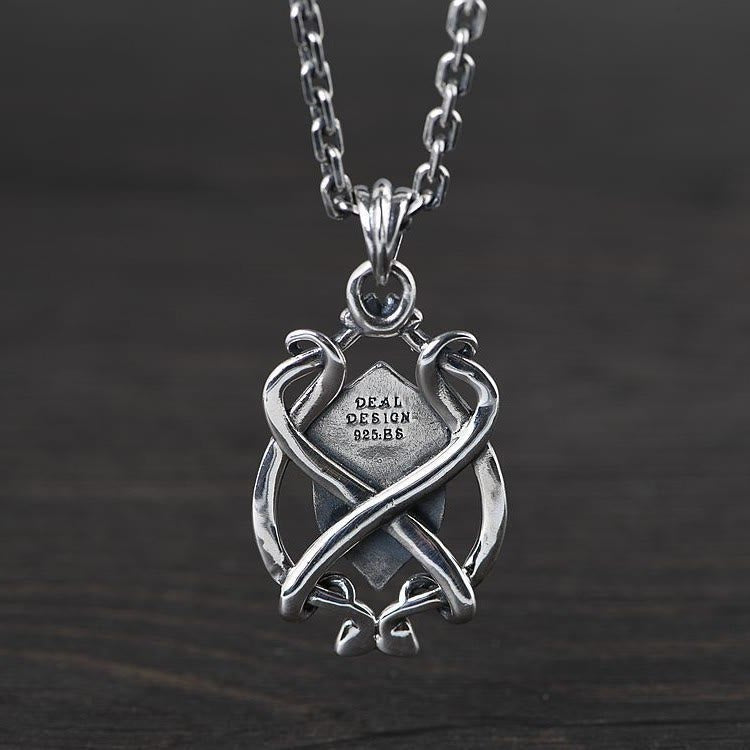 Christianartworkshop 925 Sterling Silver Armor Cross Pendant with Golden Core Sacred Crest Necklace: Shield of Grace