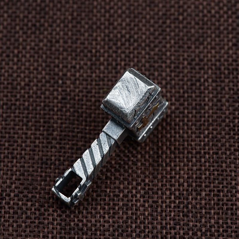 Christianartworkshop Sacred 925 Silver Hammer Cross Necklace: Rugged Faith Symbol with Retro Edge