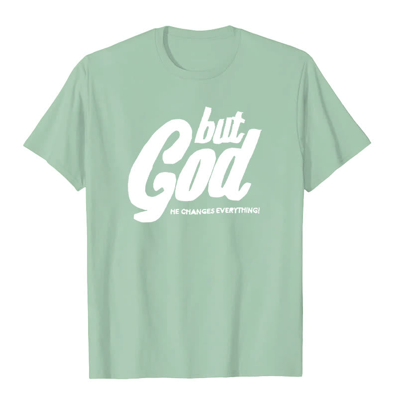 Christianartworkshop But God Hand-Stitched T-shirt