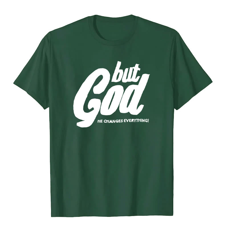 Christianartworkshop But God Hand-Stitched T-shirt