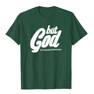Christianartworkshop But God Hand-Stitched T-shirt