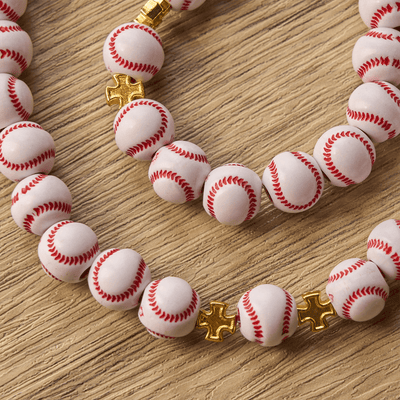 Christianartworkshop Blessed Miniature Baseball Beads Rosary with Golden Holy Chalice & Crucifix: Merge Faith and Sport
