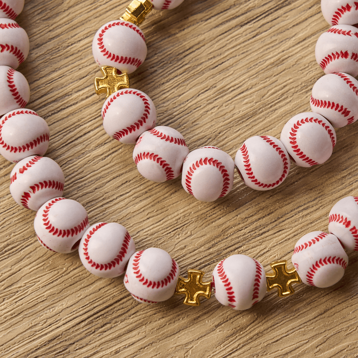 Christianartworkshop PRAYERFUL FAITH: Blessed Miniature Baseball Beads Rosary with Golden Holy Chalice & Crucifix