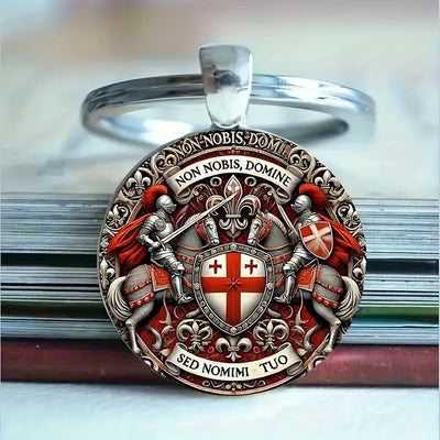 Christianartworkshop Spiritual Companion Knights Templar Keychain: Faith-Filled Token of Chivalric Grace