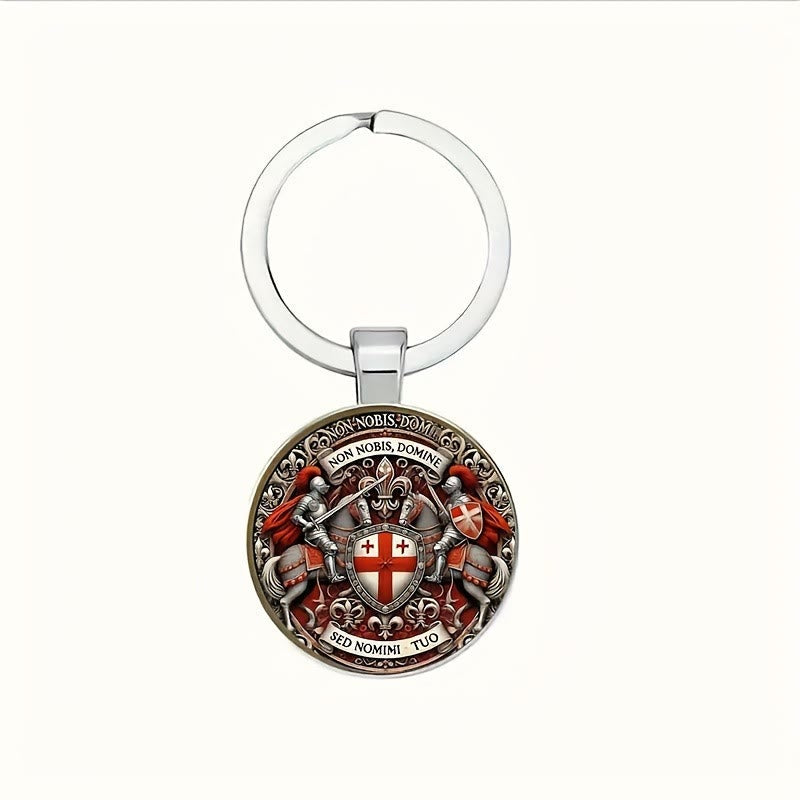 Christianartworkshop Spiritual Companion Knights Templar Keychain: Faith-Filled Token of Chivalric Grace