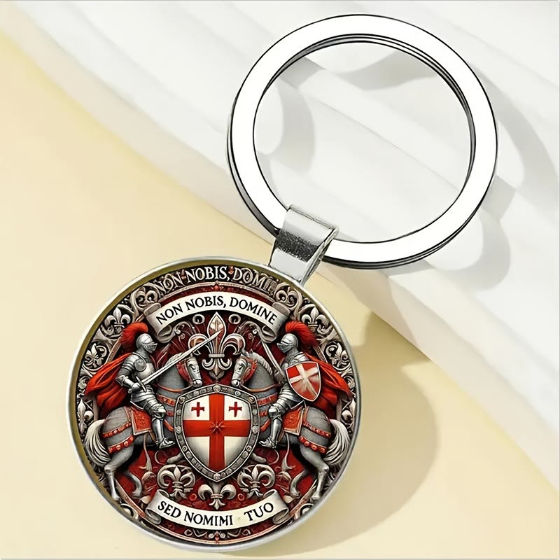 Christianartworkshop Spiritual Companion Knights Templar Keychain: Faith-Filled Token of Chivalric Grace