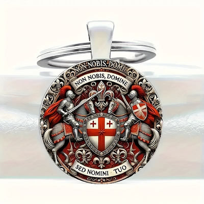 Christianartworkshop Spiritual Companion Knights Templar Keychain: Faith-Filled Token of Chivalric Grace