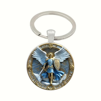 Christianartworkshop Classic Religious Armor Guardian Angel St. Micheal Keychain: Enduring Emblem of Heavenly Valor