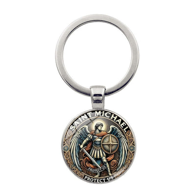 Christianartworkshop Soulful Light Shadow St. Michael the Archangel Keychain: Profound Sign of Spiritual Defense