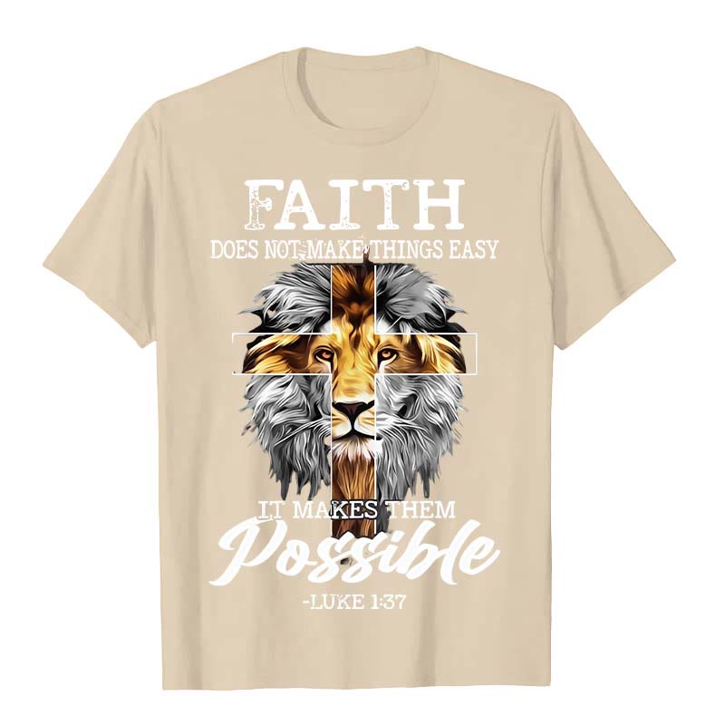 Christianartworkshop Religious Faith Lion Cross Graphic Unisex T-shirt