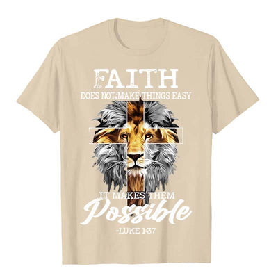 Christianartworkshop Religious Faith Lion Cross Graphic Unisex T-shirt