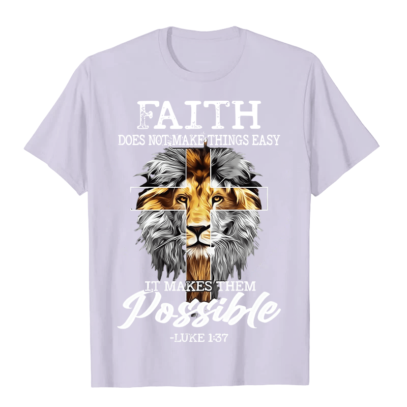 Christianartworkshop Religious Faith Lion Cross Graphic Unisex T-shirt