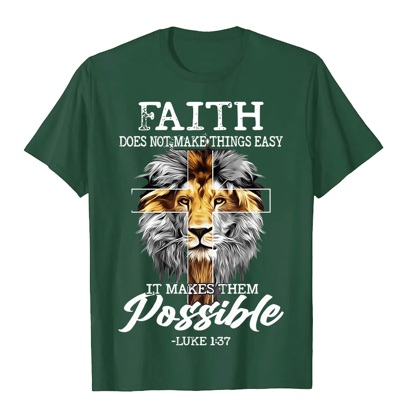 Christianartworkshop Religious Faith Lion Cross Graphic Unisex T-shirt