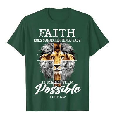 Christianartworkshop Religious Faith Lion Cross Graphic Unisex T-shirt