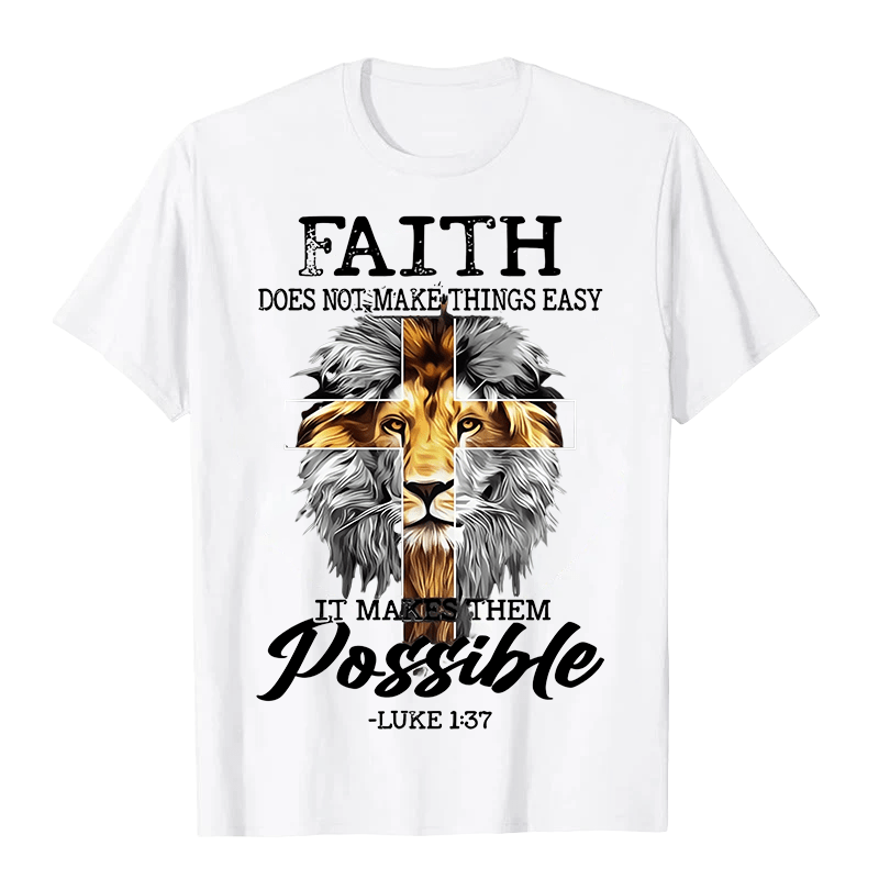 Christianartworkshop Religious Faith Lion Cross Graphic Unisex T-shirt