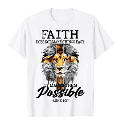 Christianartworkshop Religious Faith Lion Cross Graphic Unisex T-shirt