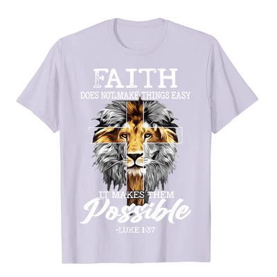 Christianartworkshop Religious Faith Lion Cross Graphic Unisex T-shirt