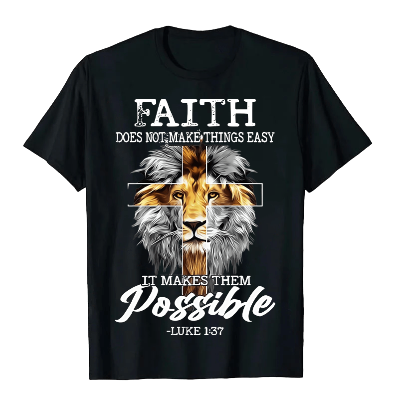 Christianartworkshop Religious Faith Lion Cross Graphic Unisex T-shirt