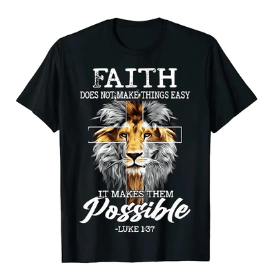 Christianartworkshop Religious Faith Lion Cross Graphic Unisex T-shirt