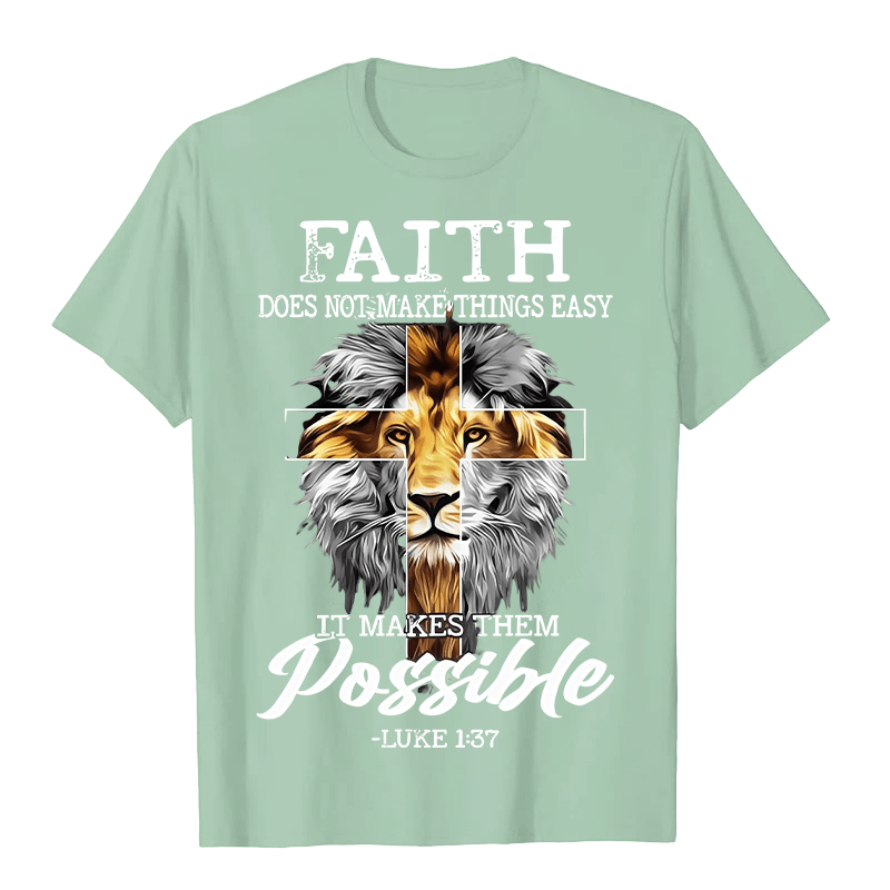 Christianartworkshop Religious Faith Lion Cross Graphic Unisex T-shirt