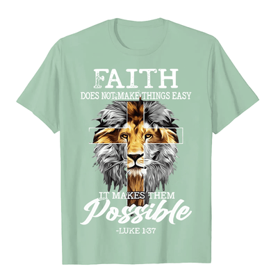 Christianartworkshop Religious Faith Lion Cross Graphic Unisex T-shirt