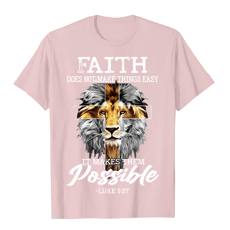Christianartworkshop Religious Faith Lion Cross Graphic Unisex T-shirt