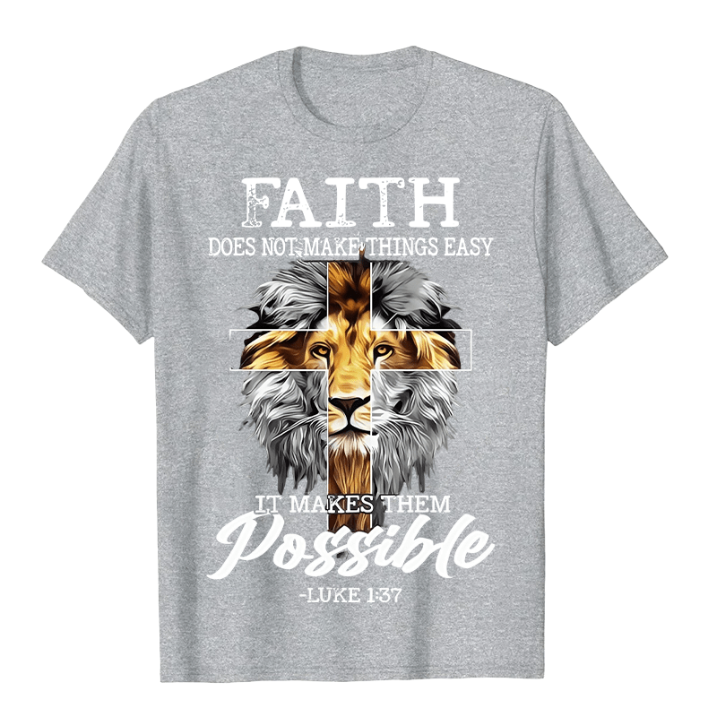 Christianartworkshop Religious Faith Lion Cross Graphic Unisex T-shirt