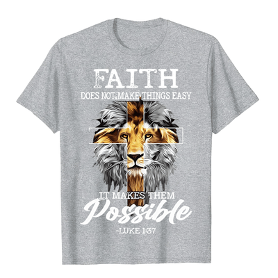 Christianartworkshop Religious Faith Lion Cross Graphic Unisex T-shirt