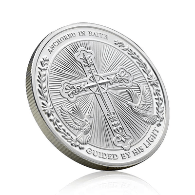 Christianartworkshop Golden/Silver Jesus Love Founded In Christ Dove & Cross Challenge Coin