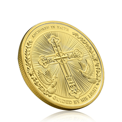 Christianartworkshop Golden/Silver Jesus Love Founded In Christ Dove & Cross Challenge Coin