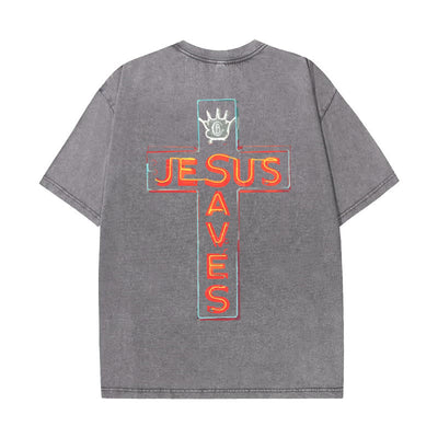 Christianartworkshop Jesus Saves Cross Graphic T-Shirt