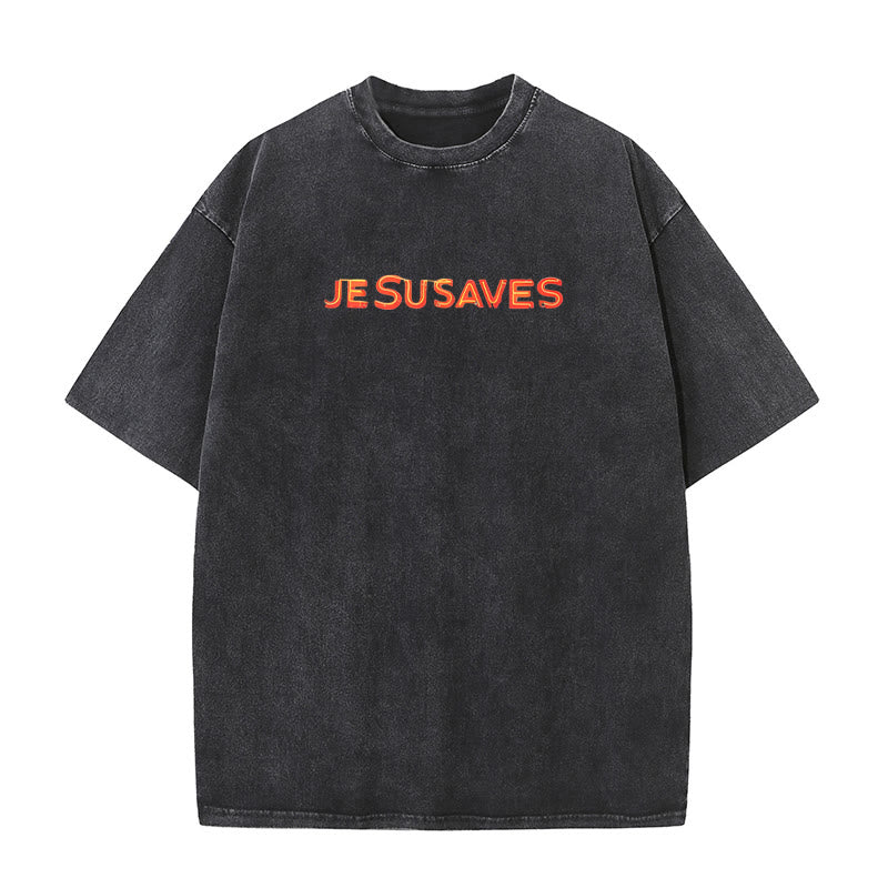 Christianartworkshop Jesus Saves Cross Graphic T-Shirt