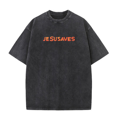 Christianartworkshop Jesus Saves Cross Graphic T-Shirt