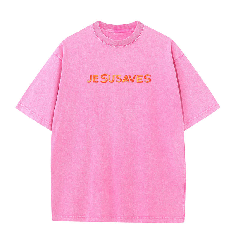 Christianartworkshop Jesus Saves Cross Graphic T-Shirt