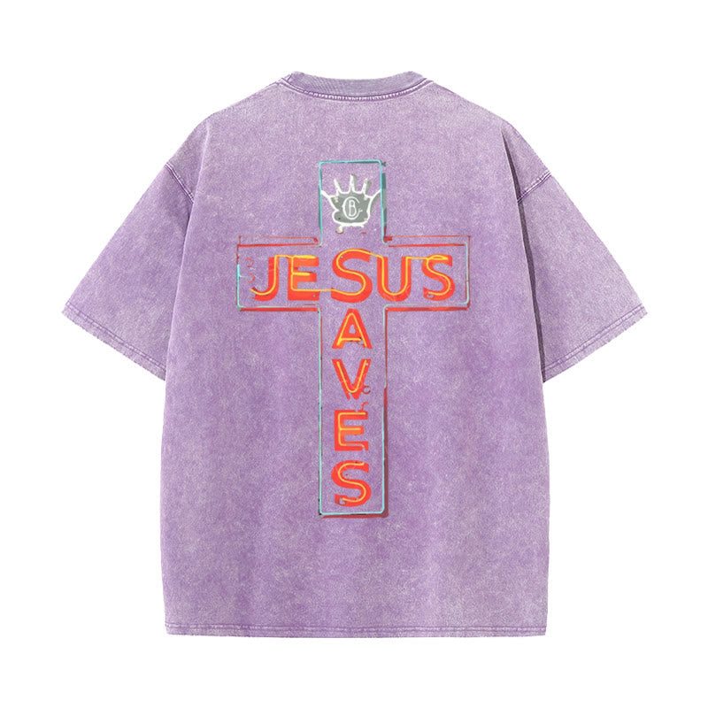 Christianartworkshop Jesus Saves Cross Graphic T-Shirt