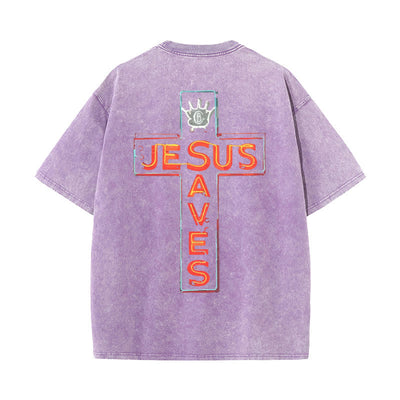 Christianartworkshop Jesus Saves Cross Graphic T-Shirt