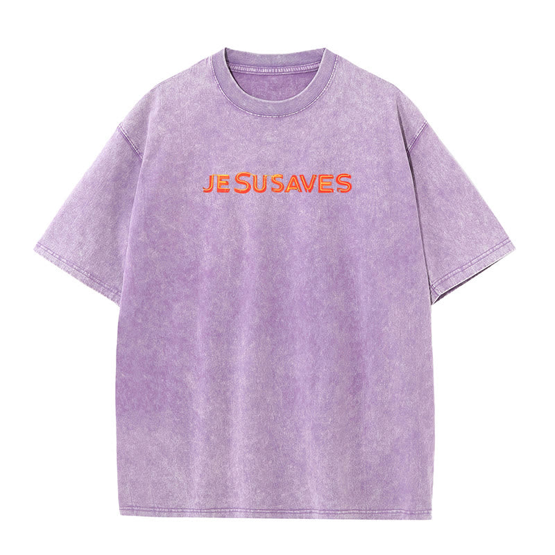Christianartworkshop Jesus Saves Cross Graphic T-Shirt