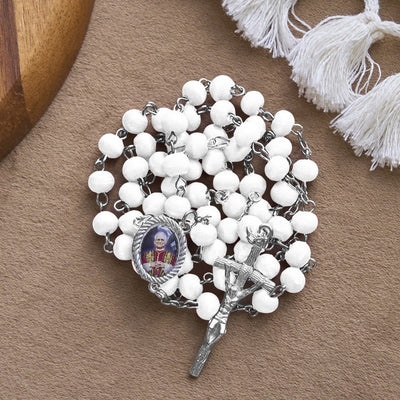 FREE Today: Pope Leo XIV Red Wood Beads Rosary Commemorating: A Spiritual Treasure