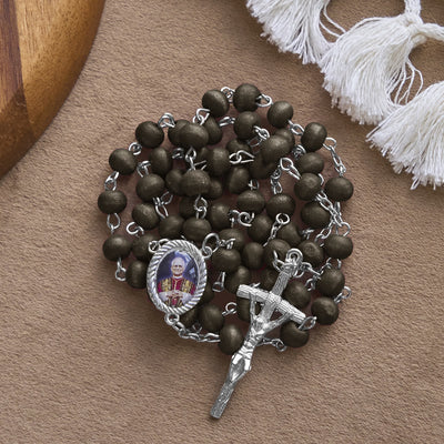 FREE Today: Pope Leo XIV Red Wood Beads Rosary Commemorating: A Spiritual Treasure