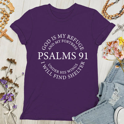 Christianartworkshop Psalms 91 Tee - Inspirational Women's T-shirt