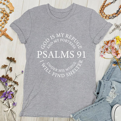 Christianartworkshop Psalms 91 Tee - Inspirational Women's T-shirt