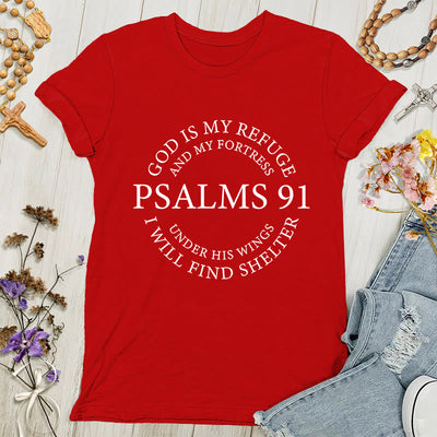 Christianartworkshop Psalms 91 Tee - Inspirational Women's T-shirt