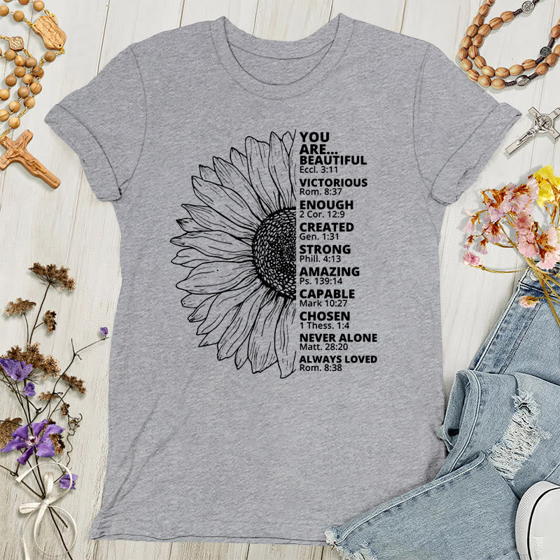 Christianartworkshop Sunflower Thankful Grateful Blessed Women's T-shirt