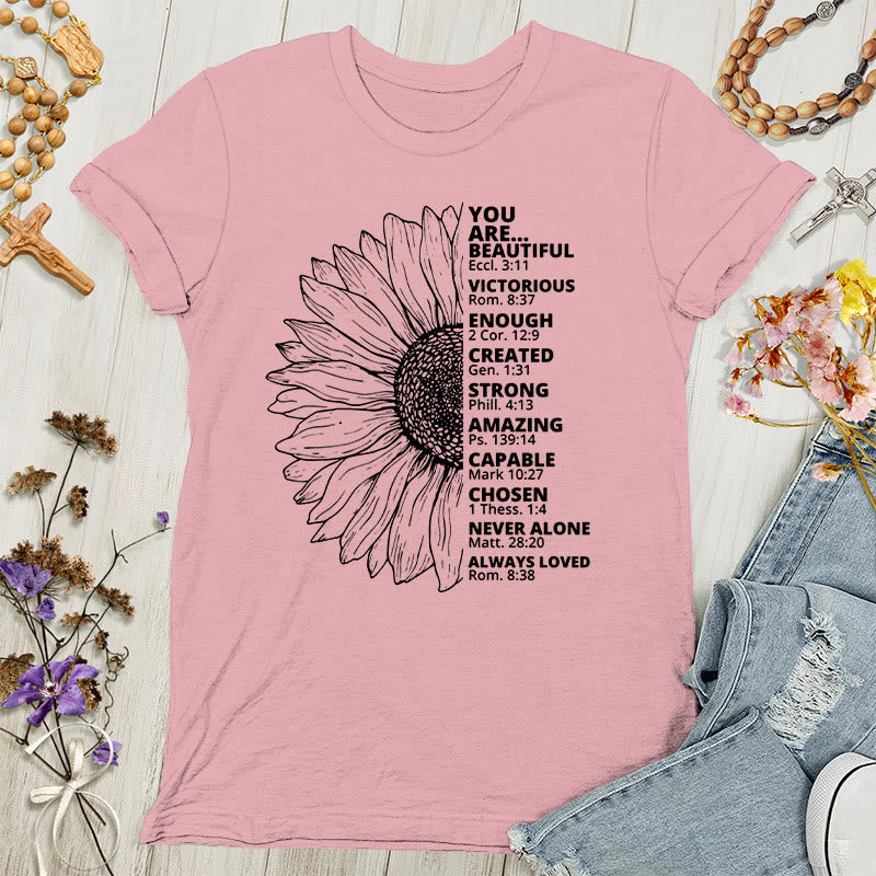 Christianartworkshop Sunflower Thankful Grateful Blessed Women's T-shirt