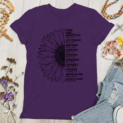 Christianartworkshop Sunflower Thankful Grateful Blessed Women's T-shirt